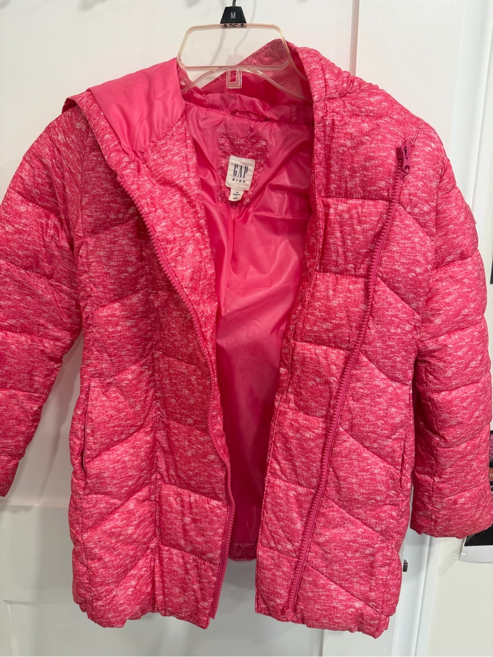 GAP Girls Hot Pink Quilted Hooded Puffer Jacket